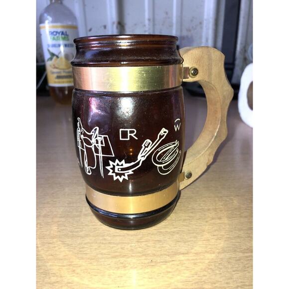 Vintage Siesta Ware Amber Glass Beer Hound Mug USA‎ Chicopee Mass ARW Ranch? - Picture 1 of 4